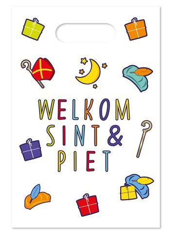 Uitdeelzakjes Welkom Sint & Pieten 6st
