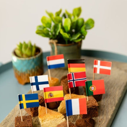Cocktailprikkers Verschillende Landen 8cm 50st