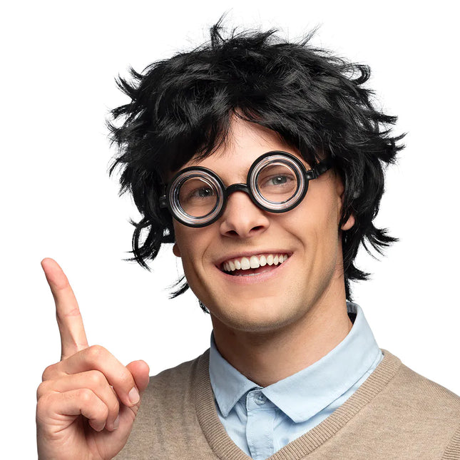 Zwarte Pruik Nerd