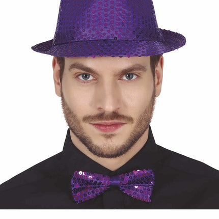 Paarse Strik Pailletten 12cm