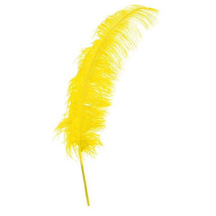 Gele Struisvogelveren 50cm 12st