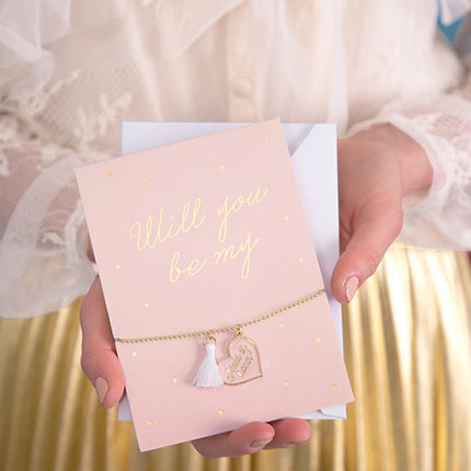 Wenskaart Will You Be Armband 14,8cm