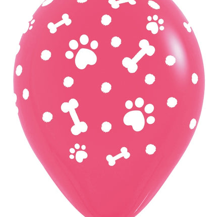 Ballonnen Paw Prints Girl Mix 30cm 25st