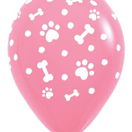 Ballonnen Paw Prints Girl Mix 30cm 25st