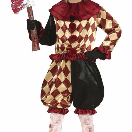 Horror Clown Halloween Kostuum Kind Rood