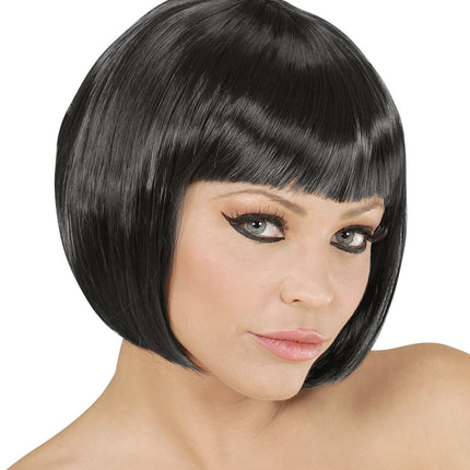 Zwarte Pruik Boblijn