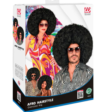 Zwarte Pruik Maxi Afro