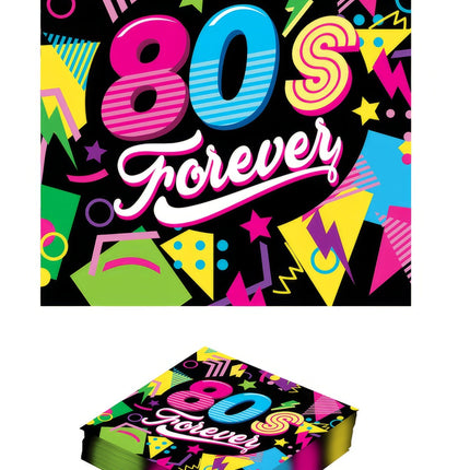 Neon 80S Servetten 33cm 12st
