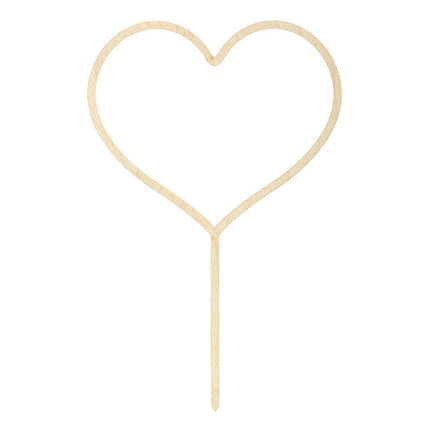 Houten Hart Caketopper 23cm