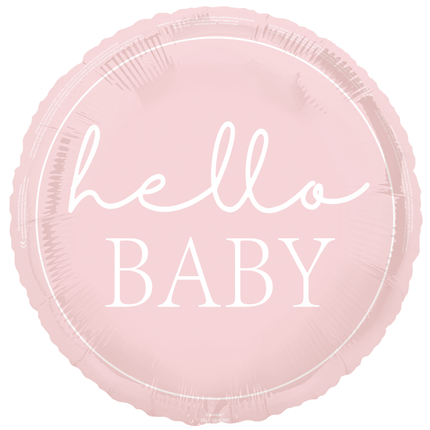 Hello Baby Helium Ballon Roze 45cm