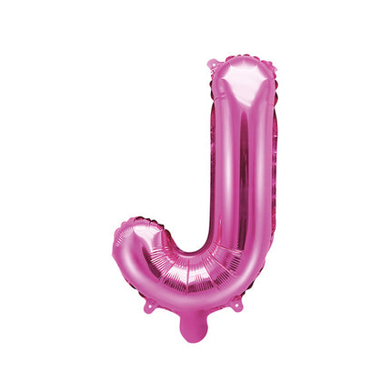 Folie Ballon Letter J Roze Leeg 35cm