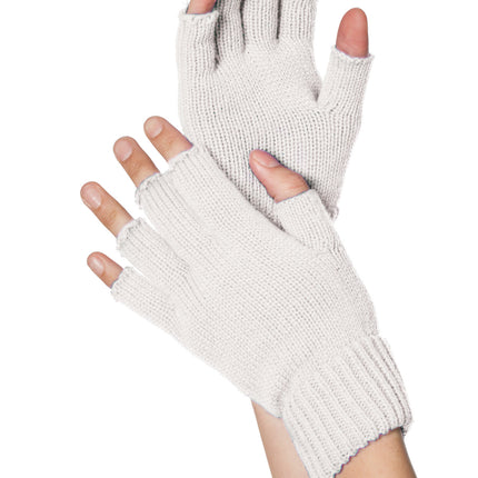 Witte Handschoenen Vingerloos