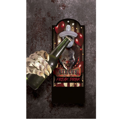 Halloween Deurbord Bier Opener Clown 30cm