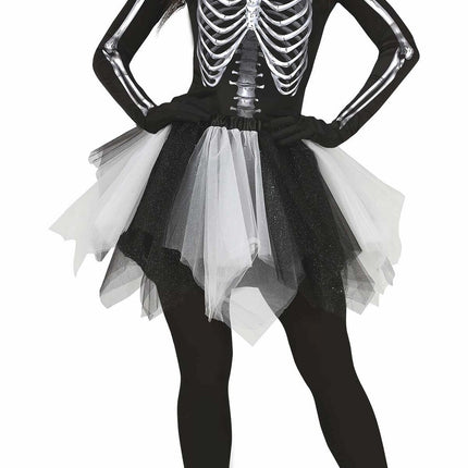 Skelet Halloween Jurk Dames Zwart