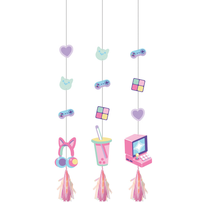 Gaming Party Hangdecoratie 91cm 3st