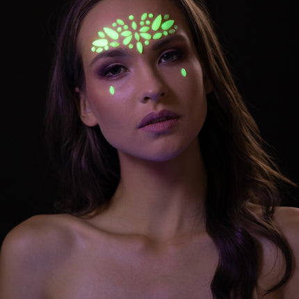 Moon Glow Glow in the Dark Face Jewels Northern Lights