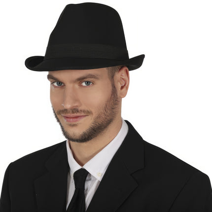 Gangster Hoed Zwart Met Band