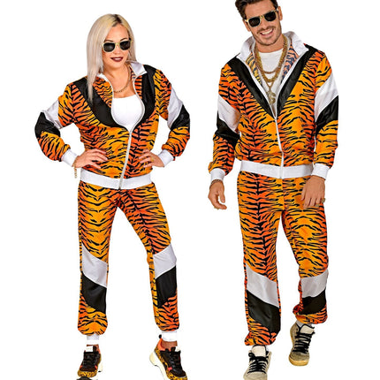 Neon 80S Trainingspak Fout Tijgerprint