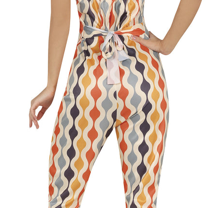 Disco 70S Jumpsuit Gekleurd Dames