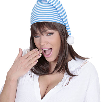 Blauw Witte Slaapmuts