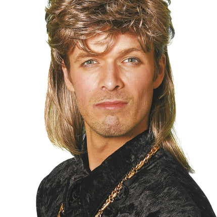 Jaren 80 Pruik Aso Bruin/Blond