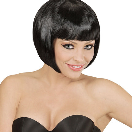 Zwarte Pruik Boblijn
