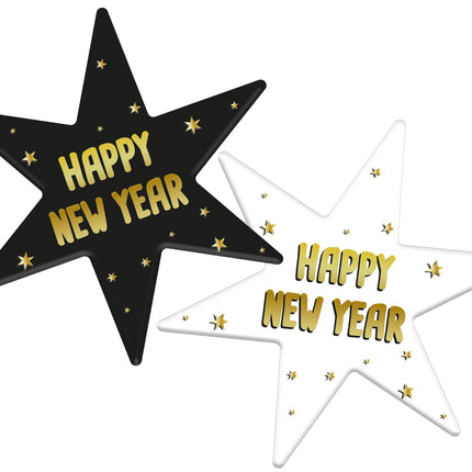 Oud En Nieuw Onderzetters Sterren 14cm 6st