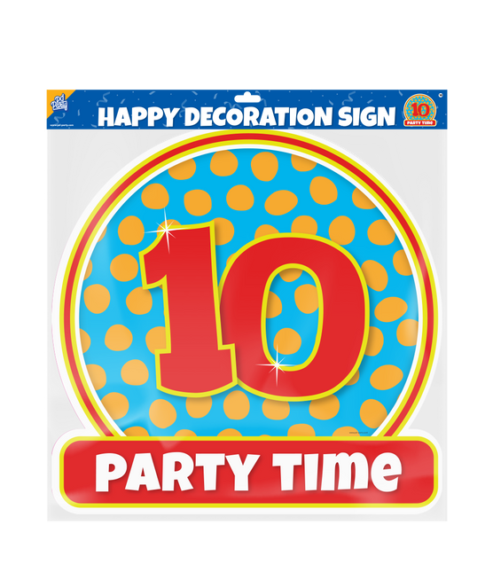 Deurbord 10 Jaar Gekleurd 50cm