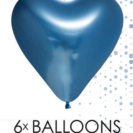 Hartjes Ballonnen Blauw 30cm 6st