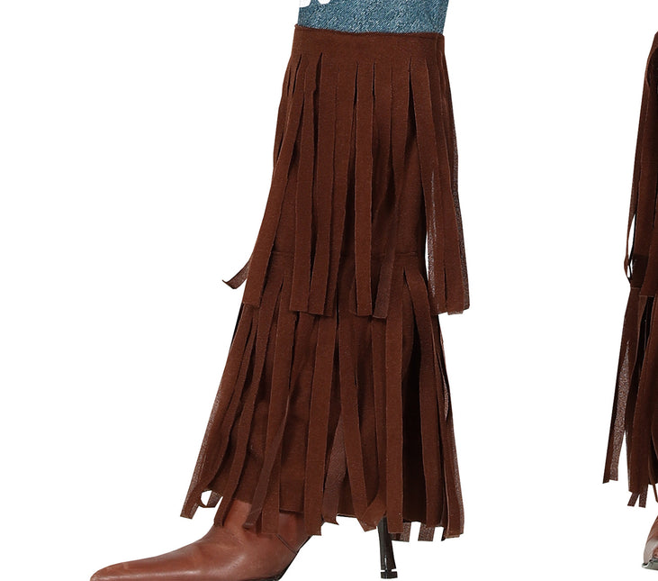 Hippie 60S Kostuum Gekleurd Dames Met Bruin Vest