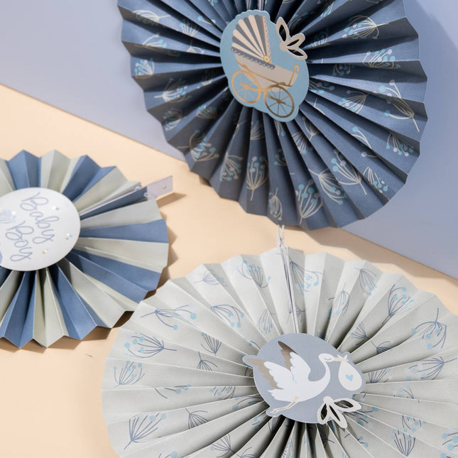Geboorte Papieren Waaiers Babyboy 3st