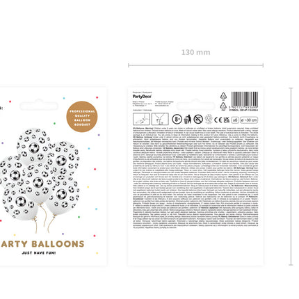 Voetbal Ballonnen Wit 30cm 6st