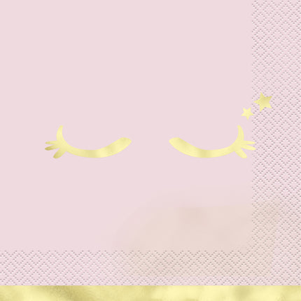 Unicorn Servetten Goud Roze 16st