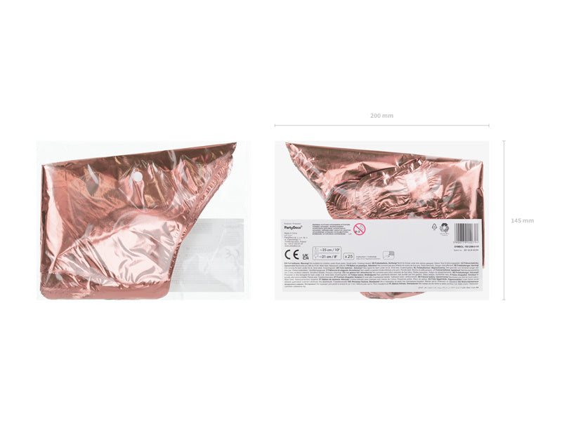 Folie Ballon Ster Rose Goud Leeg 25cm 25st