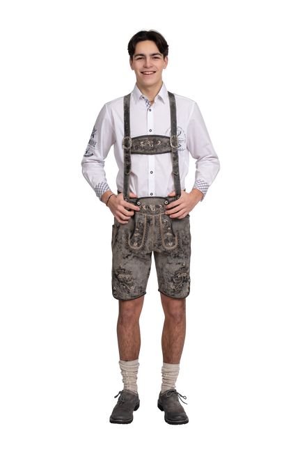 Lederhose Grijs Heren Kort Vintage