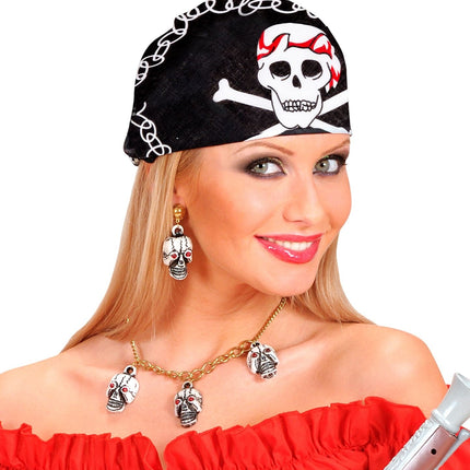 Zwart Witte Piraten Bandana