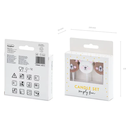 Kaarsen Beer 3cm 6st