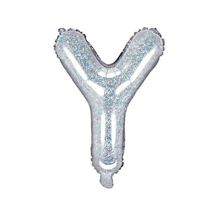 Folie Ballon Letter Y Holografisch Leeg 35cm