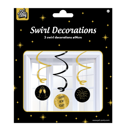 Hangdecoratie Happy New Year! 14cm 3st