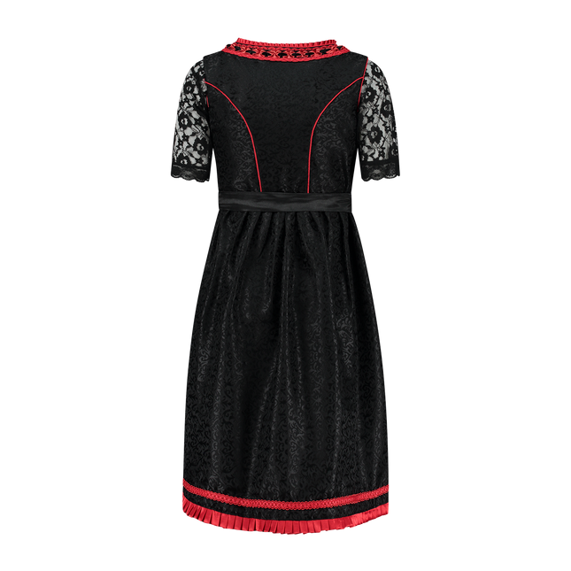 Zwart Rode Dirndl Jurk Oktoberfest Dames 2 Delig