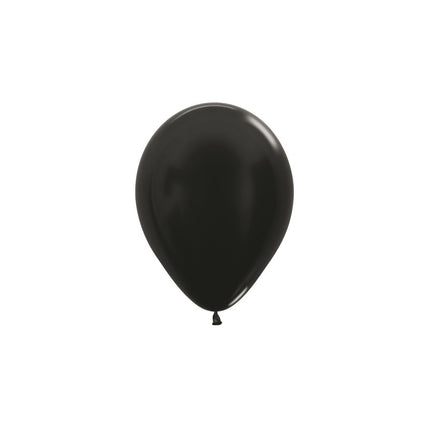 Ballonnen Metallic Black 12cm 50st
