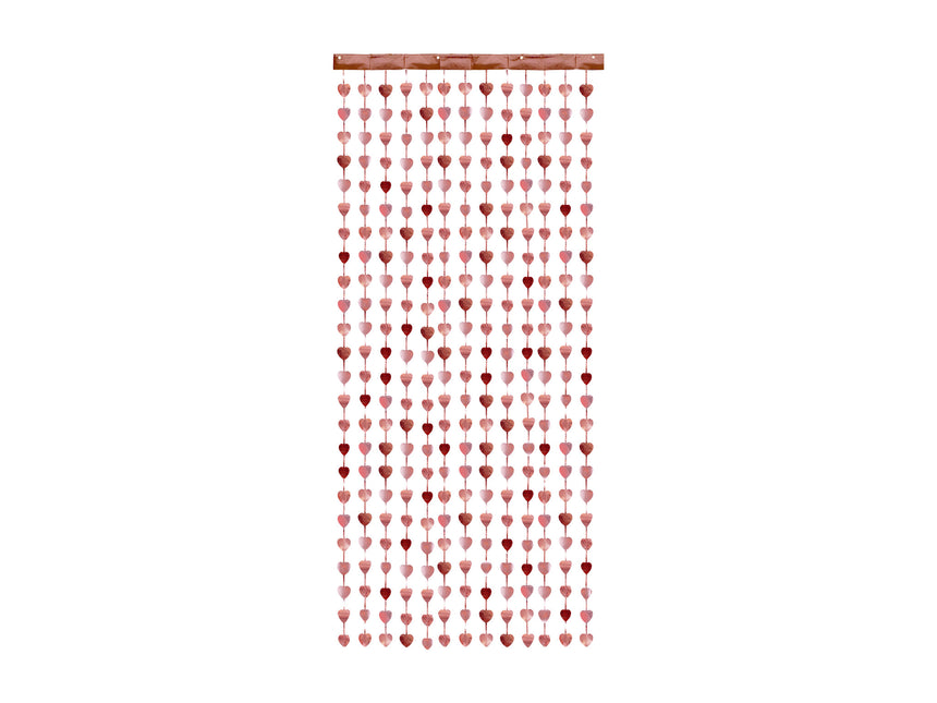Rose gouden Deurgordijn Hartjes 2,45m