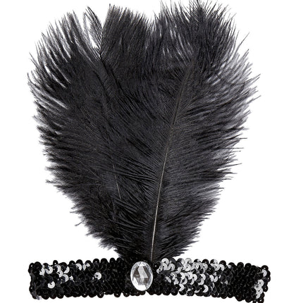 Zwarte Hoofdband Met Veer