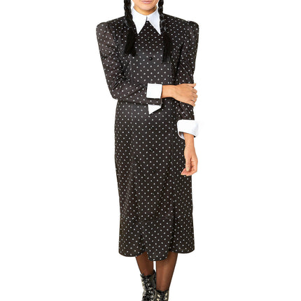 Halloween Jurk Wednesday Addams Dames – Partywinkel