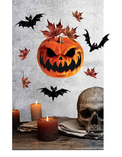 Halloween Muurstickers Pompoen 70cm