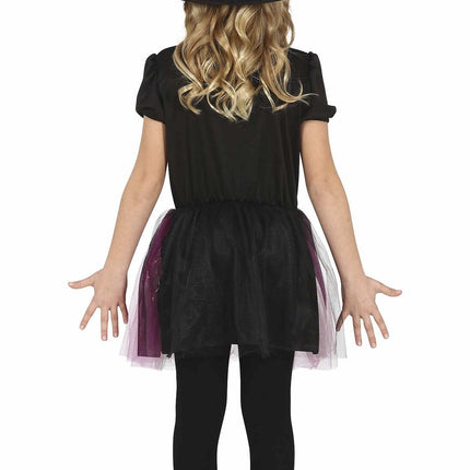 Heks Halloween Kostuum Meisje Zwart Paars