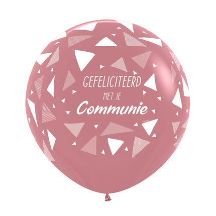 Ballonnen Gefeliciteerd Met Je Communie Triangles Rosewood 61cm 3st