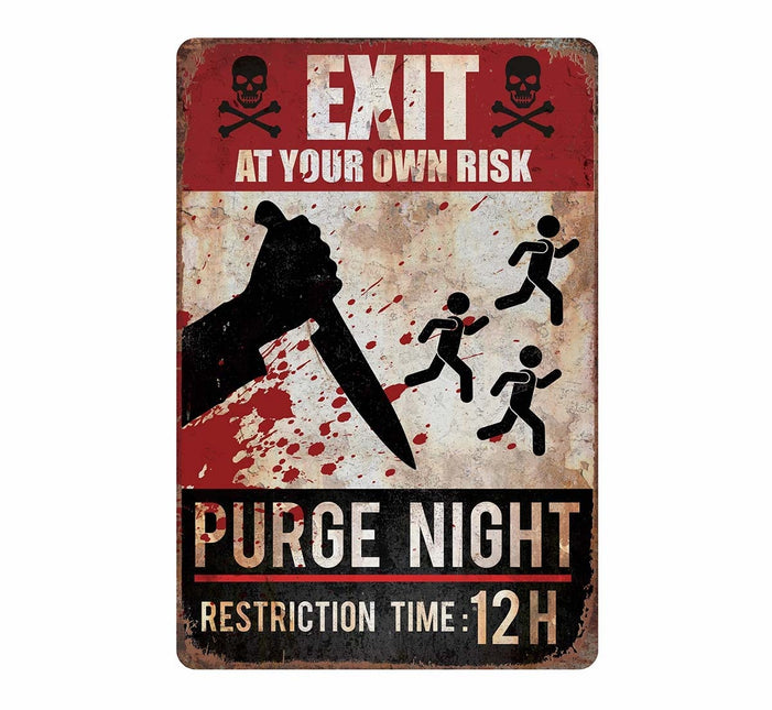 Halloween Deurbord Purge Night Bord 36cm