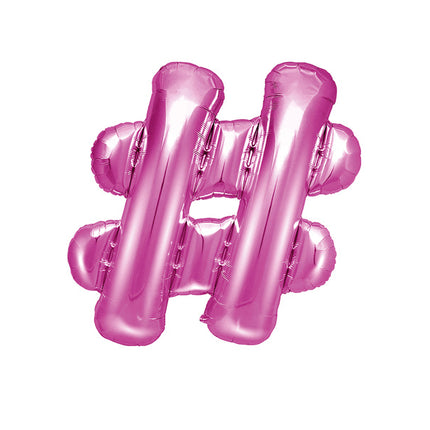 Folie Ballon Letter # Roze Leeg 35cm