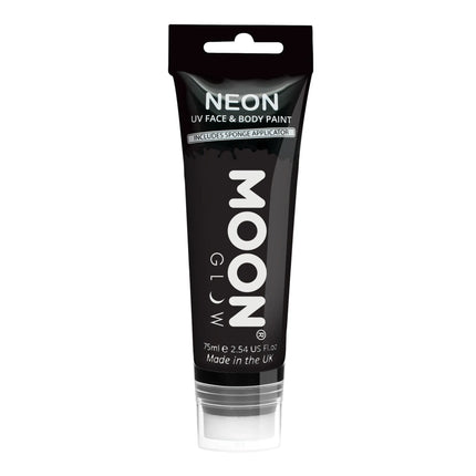 Moon Glow Neon UV Face Paint with Sponge Applicator Black 75ml